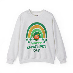 St. Patrick's Day Unisex Crewneck Sweatshirt - Happy Leprechaun Rainbow Design