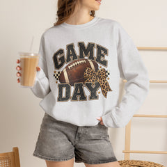 Game Day Sweatshirt — Leopard Football Graphic Crewneck