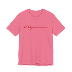 Love Signature T-Shirt – Minimal Red Script Tee