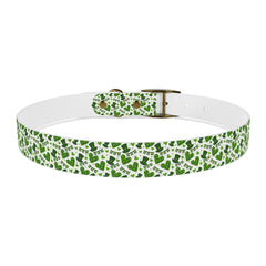 Dog Collar - Green Leprechaun Hats and Green Hearts Design