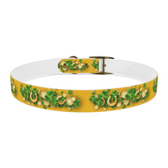 Gold Dog Collar - St Patrick's Day Horseshoe & Coin Design