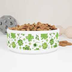 St. Patrick's Day Pet Bowl with Shamrock Design