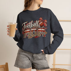 Football Mom Crewneck Sweatshirt — Leopard & Bow Team Spirit
