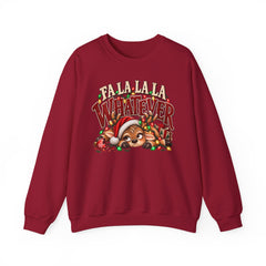 'Fa La La La Whatever' Cute Sleepy Reindeer Christmas Sweatshirt