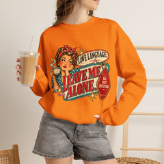 Retro Rosie 'Leave Me Alone' Vintage Pin-Up Graphic Sweatshirt- Valentine