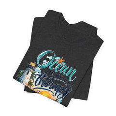 Ocean Is My Therapy T-Shirt — Beach Lighthouse Sunset Tee