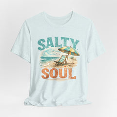 Salty Soul Beach T-Shirt — Vintage Umbrella & Chair Summer Tee
