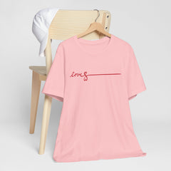 Love Signature T-Shirt – Minimal Red Script Tee