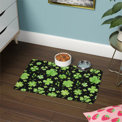 St. Patrick's Day Pet Food Mat - 12x18 Green Shamrock Design