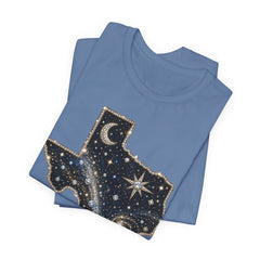 Texas Night Sky Tee — Celestial Moon & Stars State Graphic T-Shirt