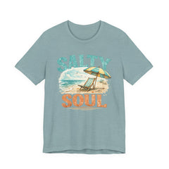 Salty Soul Beach T-Shirt — Vintage Umbrella & Chair Summer Tee