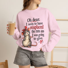 Sarcastic Crewneck Sweatshirt - Don’t Give A Rats Ass
