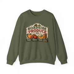 Roadside Produce Co. Crewneck Sweatshirt — Vintage Farmstand Graphic- Southern Heritage