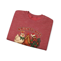 "Naughty, Nice & Slightly Feral" Holiday Christmas Crewneck Sweatshirt
