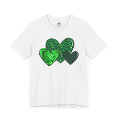 Green Hearts St. Patrick's Day Tee - Unisex Short Sleeve Shirt / Christmas