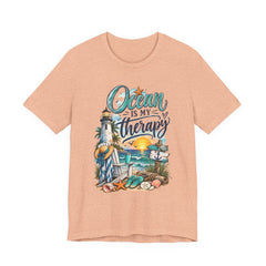 Ocean Is My Therapy T-Shirt — Beach Lighthouse Sunset Tee