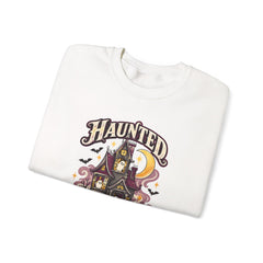 Haunted But Homey Sweatshirt — Cozy Halloween Haunted House Crewneck