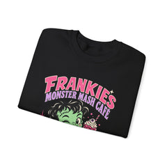 Frankie’s Monstermash Café Sweatshirt — Retro Cute Frankenstein Milkshake Halloween Crewneck