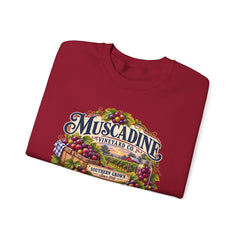 Muscadine Vineyard Crewneck Sweatshirt — Vintage Grape Winery Graphic - Southern Heritage