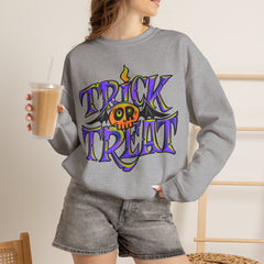Halloween 'Trick or Treat' Crewneck Sweatshirt — Retro Candy Graphic