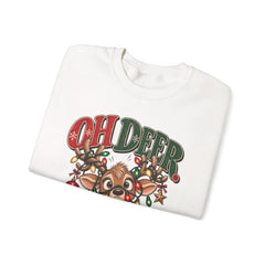 Oh Deer Christmas Sweatshirt — Cute Reindeer Holiday Crewneck