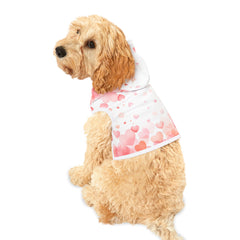 Heart Print Pet Hoodie for Valentine's Day