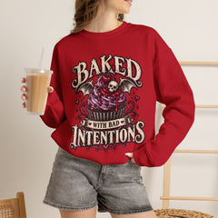 Baked With Bad Intentions Sweatshirt - Halloween Vibes