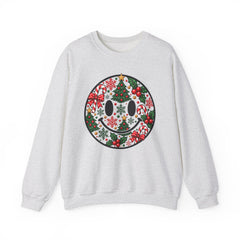 Christmas Smiley Crewneck Sweatshirt — Festive Holiday Smile Graphic