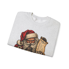 Santa Saw Everything Crewneck Sweatshirt — Vintage Naughty or Nice Christmas Sweater