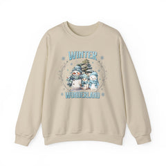 Winter Wonderland with Snowmen - Crewneck Sweatshirt -  Blue Design