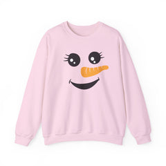 Happy Snowman Crewneck Sweatshirt | Winter Apparel, Christmas Gift, Cozy Sweater, Holiday Clothing, Carrot Nose Design
