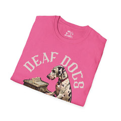 FB Rockstar Dog Unisex T-Shirt - Deaf Dogs Definitely Rock Piano/Keyboard Design