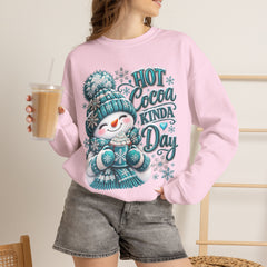 Hot Cocoa Kinda Day Sweatshirt- Winter- Christmas- Snowman