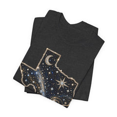 Texas Night Sky Tee — Celestial Moon & Stars State Graphic T-Shirt