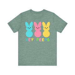 Hey Peeps Unisex Jersey Tee - Fun Easter Graphic T-Shirt
