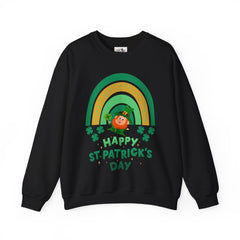 St. Patrick's Day Unisex Crewneck Sweatshirt - Happy Leprechaun Rainbow Design