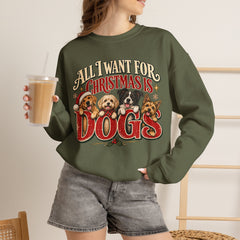 "All I Want For Christmas Is Dogs" Holiday Christmas Crewneck