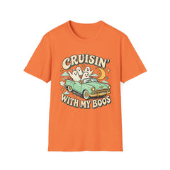 Cruisin' With My Boos T-Shirt — Cute Retro Ghosts Driving Graphic Halloween BP
