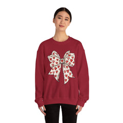 Valentine Heart Bow Sweatshirt — Cute Ribbon Graphic Crewneck