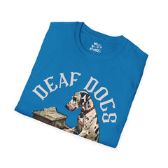 FB Rockstar Dog Unisex T-Shirt - Deaf Dogs Definitely Rock Piano/Keyboard Design