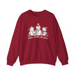 Winter is Better with Friends - Snowmen Crewneck Sweatshirt, Cozy Christmas Apparel, Holiday Festive Sweatshirt