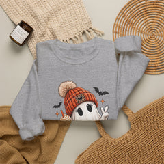 Cozy Pumpkin Ghost Sweatshirt – Cute Halloween Fall Crewneck