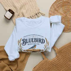 Bluebird Biscuit Co. Crewneck Sweatshirt — Vintage Bakery Logo Pullover