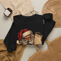 Santa Saw Everything Crewneck Sweatshirt — Vintage Naughty or Nice Christmas Sweater