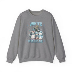 Winter Wonderland with Snowmen - Crewneck Sweatshirt -  Blue Design