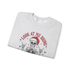 Christmas Skeleton Unisex Sweatshirt - Rude Humor - Party Sweatshirt- Holiday Humor