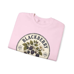 Blackberry Picking Club Crewneck Sweatshirt — Vintage Fruit Patch Design