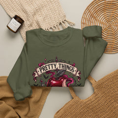 Crewneck Sweatshirt — “Pretty Things Can Be Poison” Gothic Apple Graphic