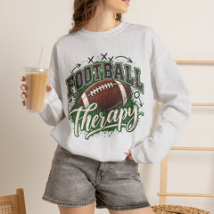 Football Therapy Sweatshirt — Vintage Football Graphic Crewneck