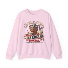 Crewneck Sweatshirt — "Homemade Ice Cream Social" Vintage Ice Cream Maker Design